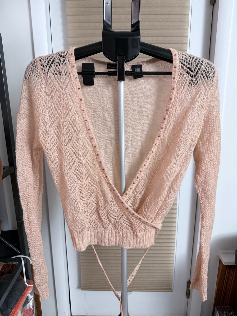 Y2K Balletcore crop pointelle wrap sweater Victoria’s Secret Moda international